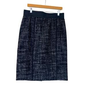 Halogen Black & White Wool Blend Tweed Pencil Skirt Size Women's Classic 14P